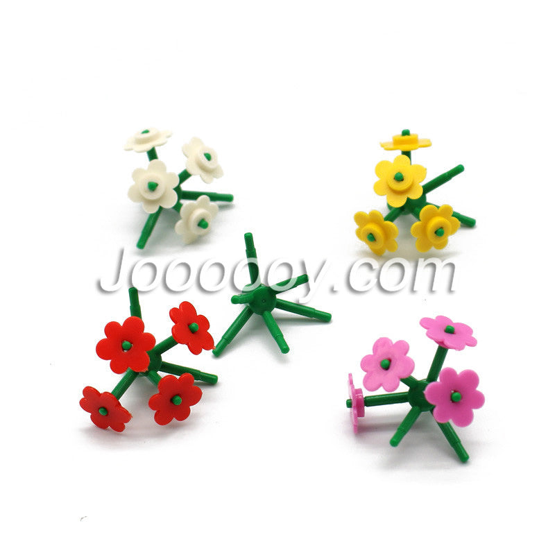 20pcs Artificial Flower Stems - 6 Stems per Bunch - MOC Bricks 19119 Compatible with LEGO - DIY Home Decor, Wedding Centerpieces, Party Arrangements