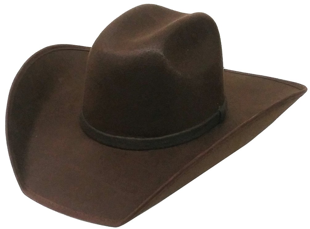 Brown Faux Felt Cowboy Hat for Western Fashion & Outdoor