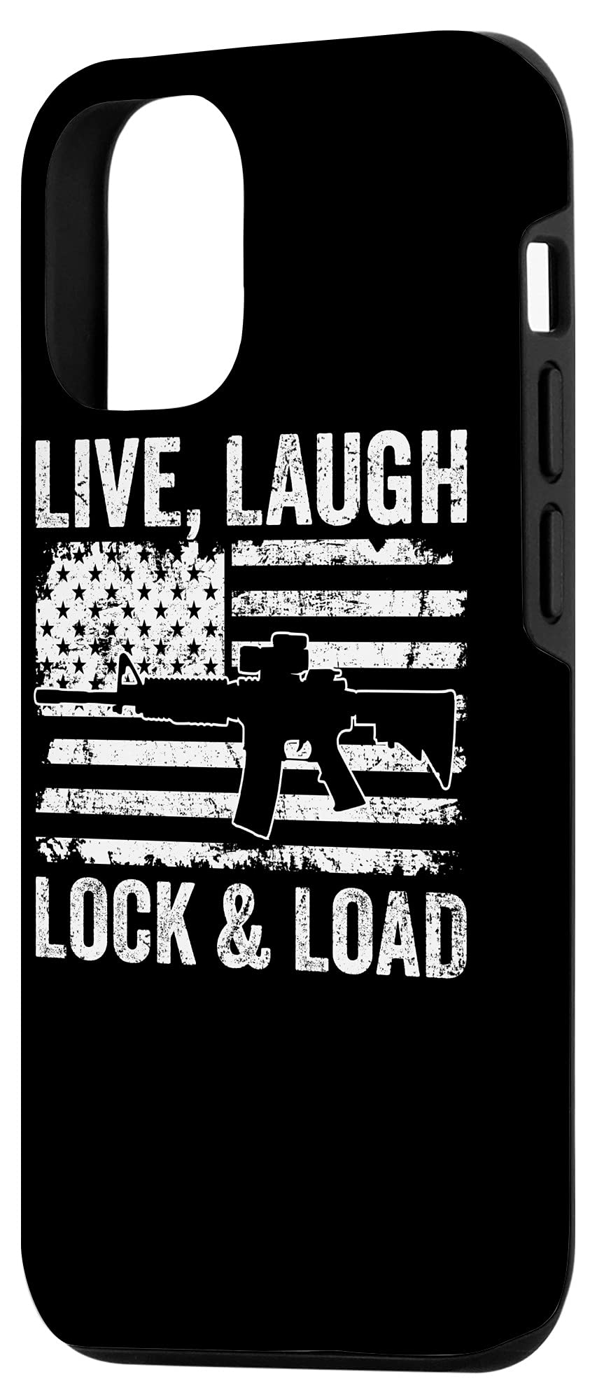 Funny Gun Lover USA Flag iPhone 12/12 Pro Case - Patriotic Protective Cover for Shooting Range, Hunting & Outdoor Activities