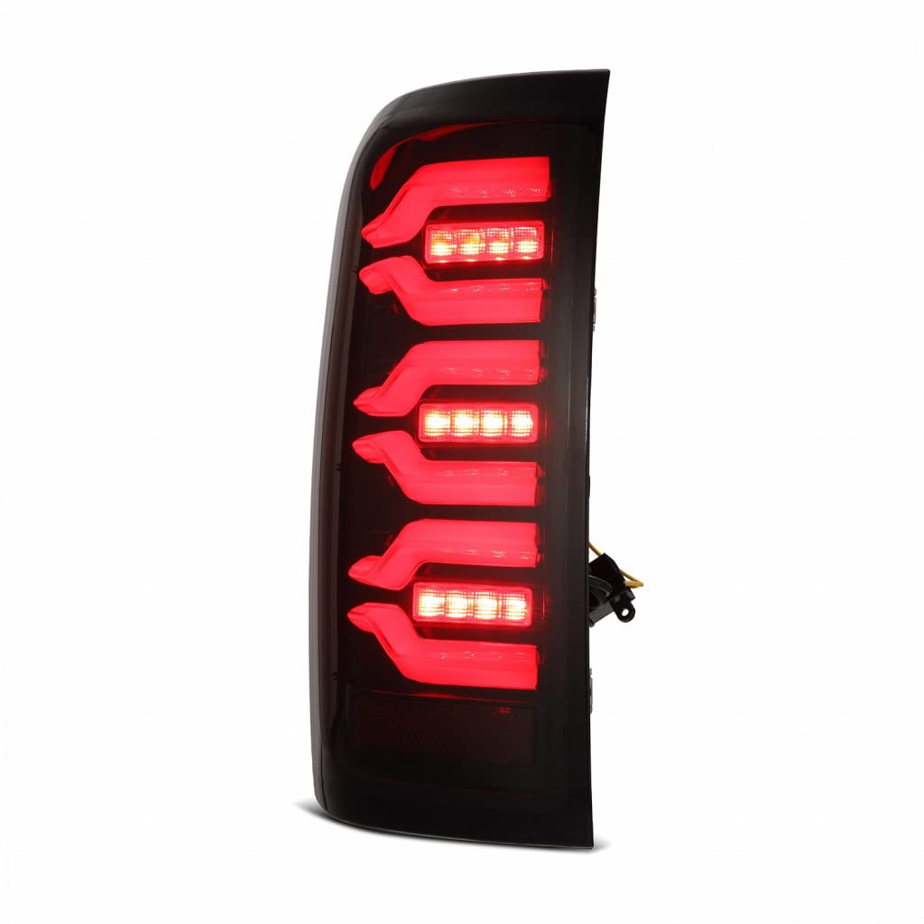 AlphaRex LUXX-Series LED Tail Lights for Chevy Silverado 1500 (2014-2018) - Black-Red Housing - Driver & Passenger Side Pair - Upgrade Your Truck's Style & Visibility for Night Driving & Off-Road Adventures