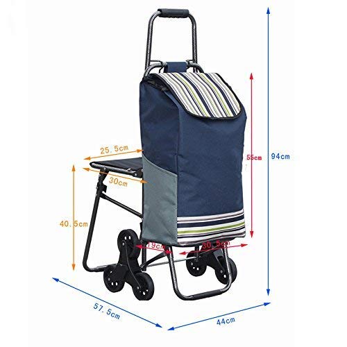 Foldable Utility Wagon Cart with Wheels - Heavy Duty Collapsible Shopping Trolley, Grocery Hauler & Stair Climbing Cart - Detachable Storage Bag & Backpack (Red) - Perfect for Grocery Shopping, Beach Trips, Camping & Outdoor Adventures