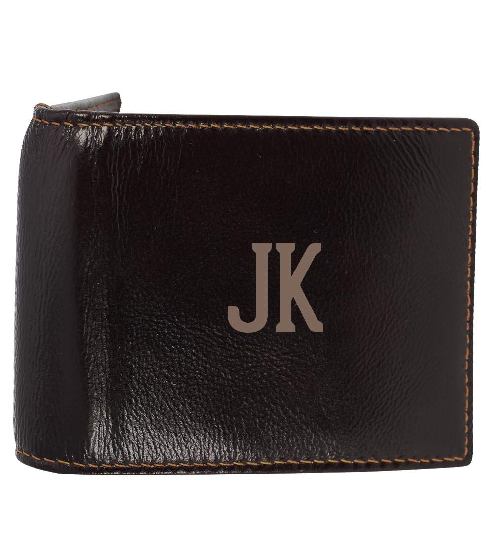Genuine Engraved Soft Cowhide Bifold Leather Wallet for Men - Premium RFID Blocking Slim Wallet with Money Clip - Ideal for Everyday Carry, Travel & Business (JK Brand)