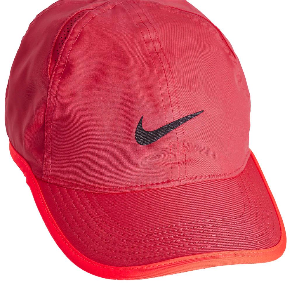 Nike Junior Featherlight Club Hat for Kids - Lightweight Adjustable Baseball Cap in Aster Pink/Hot Punch - Perfect for Sports, Outdoor Activities, and Casual Wear
