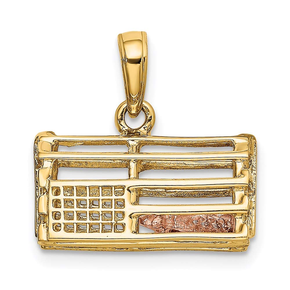 The Black Bow 14k Two-Tone Gold Large 3D Lobster Trap Pendant - Perfect for Elegant Jewelry Gifting and Everyday Luxury