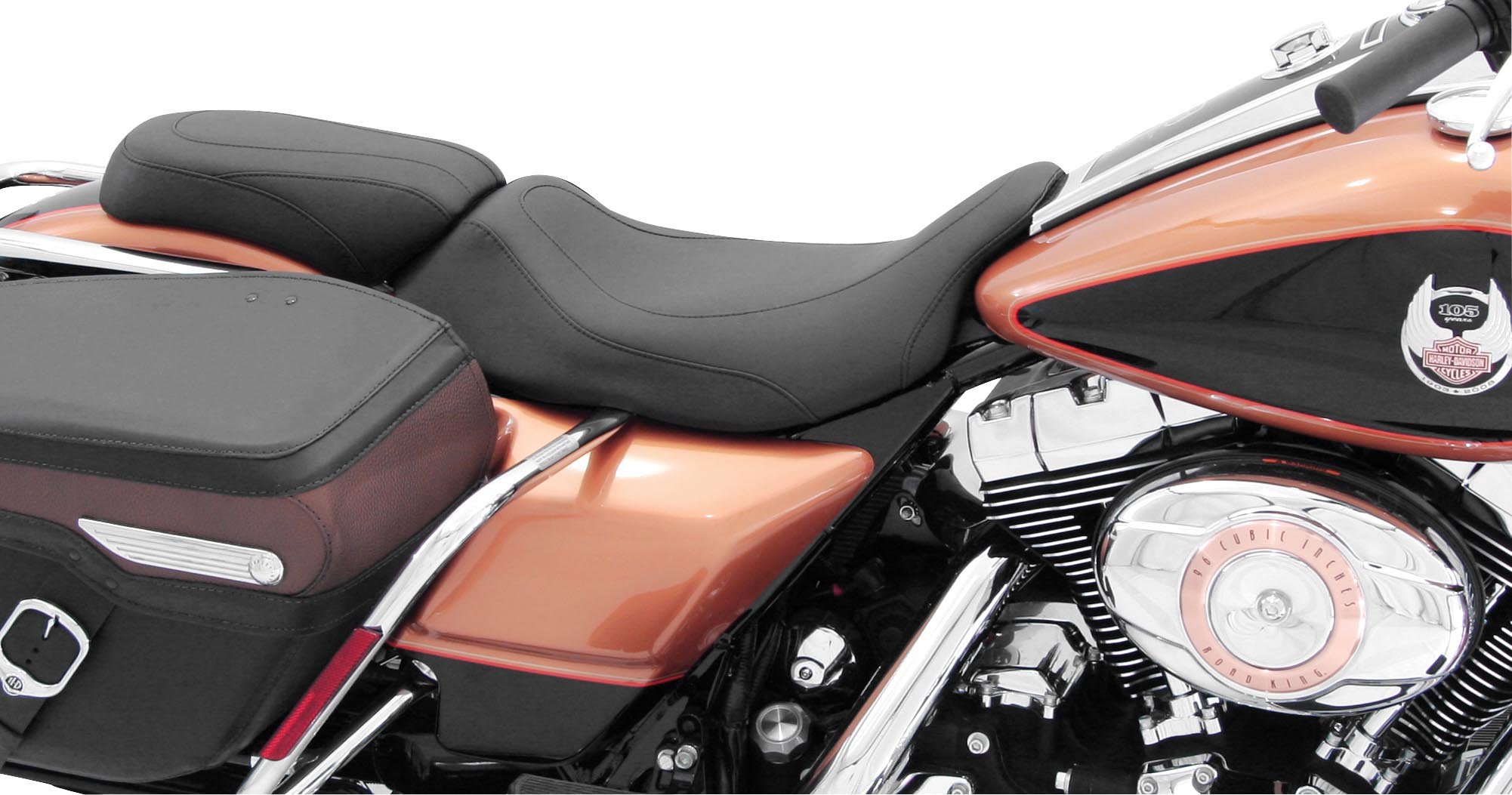 Mustang Motorcycle Seat TRIPPER SOLO-FLHR/X/T/TR for Harley Davidson 2008-2012 - Comfortable Solo Seat for Long Rides & Cruising