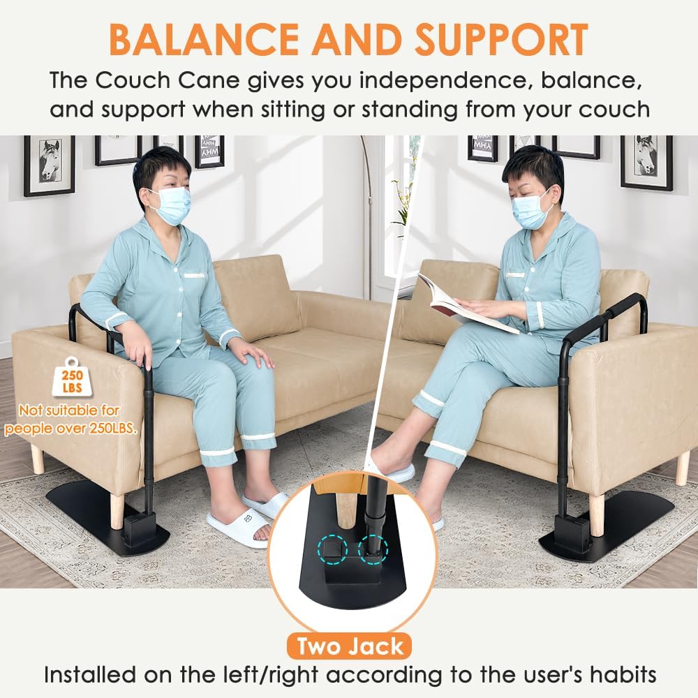 Elderly Standing Assist Chair Lift - Mobility Aid for Seniors & Adults, Couch Lift Assist Cane with Standing Support - Daily Living & Home Care Essential (Black) - Perfect for Post-Surgery Recovery & Independent Living