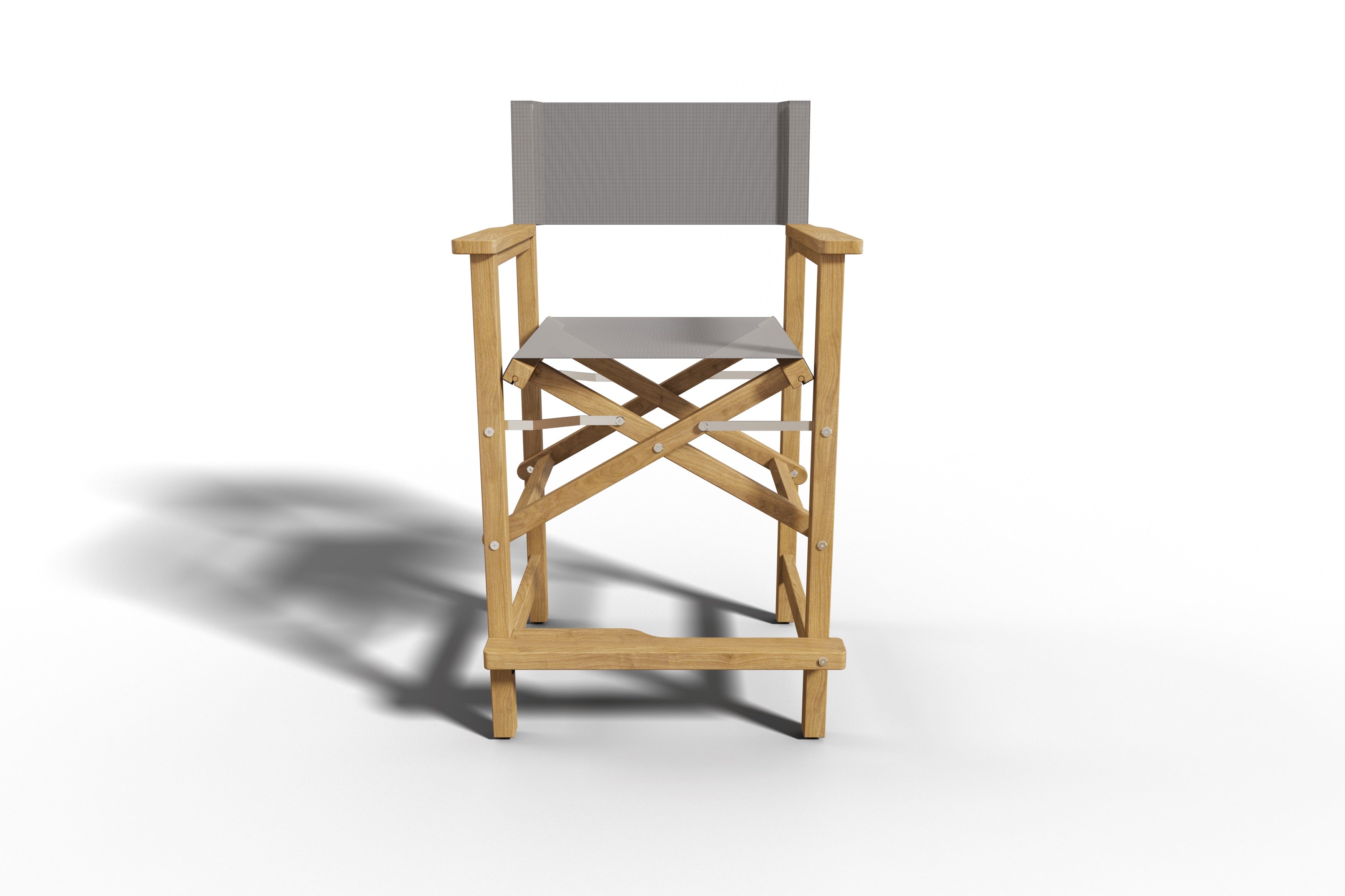 Premium Teak Outdoor Bar Height Dining Armchair - Weather-Resistant Taupe Patio Furniture for Poolside, Deck & Garden Entertaining