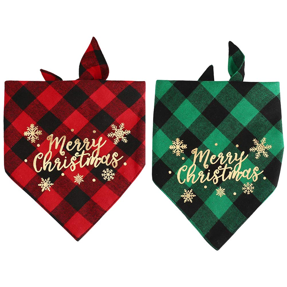 Christmas Pet Bandanas - 2PCS Dog Scarves for Holiday Celebrations & Gifts