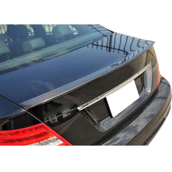 2008-2014 Mercedes Benz C-Class W204 4D Rear Trunk Spoiler Wing - High Gloss Carbon Fiber Style for C230 C280 - Enhances Aerodynamics & Sporty Look for Street Racing & Car Shows