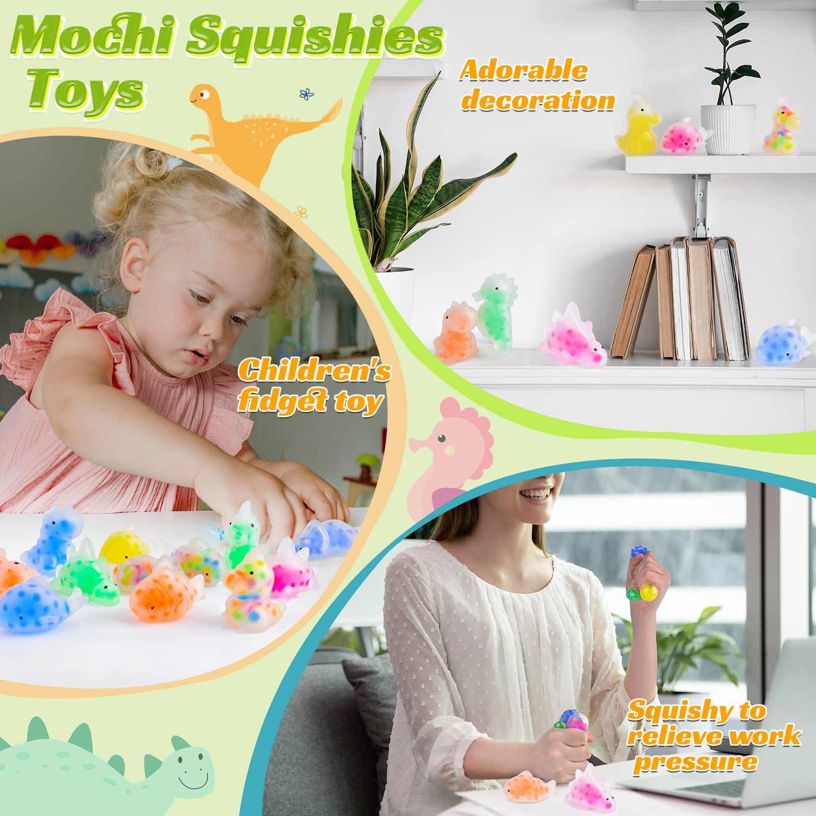 48-Piece Squishy Stress Relief Balls - Soft Silicone Squeeze Toys for Kids & Adults - Non-Toxic Kawaii Birthday Gifts, Classroom Prizes, Piñata Fillers - Perfect for Anxiety Relief, Party Favors & Sensory Play