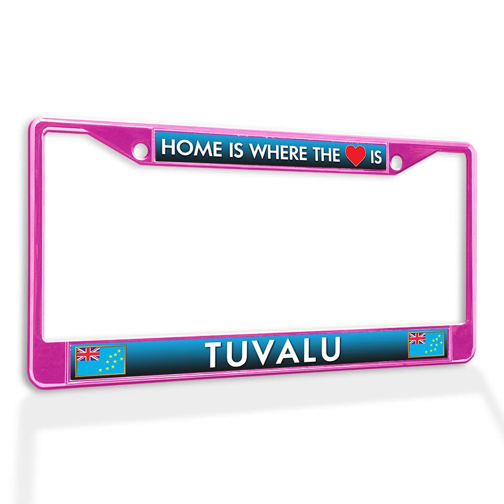 Premium Metal License Plate Frame with Solid Insert - Weatherproof Car Accessory in Hot Pink (2 Holes) | Durable Home & Travel Decoration for Cars, Trucks & SUVs