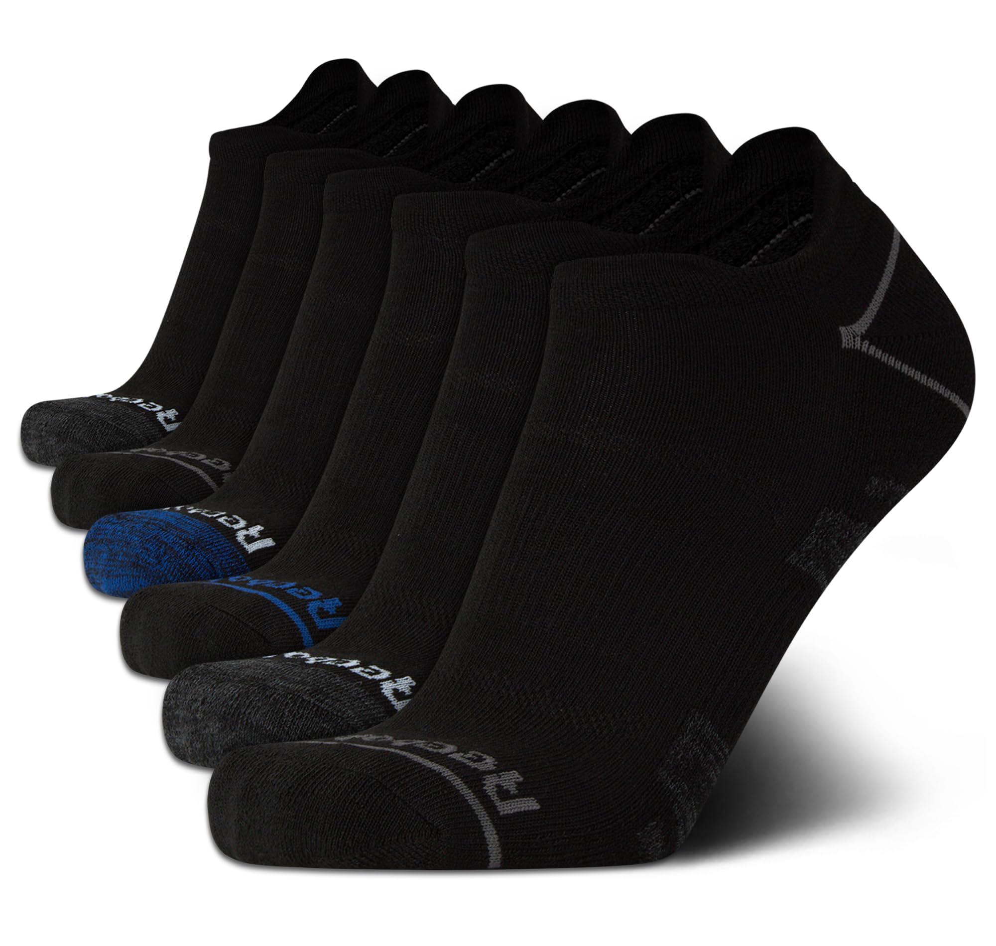 Reebok Men's Low Cut No Show Socks 6-Pack - Soft, Comfortable & Anti-Blister Athletic Socks for Running, Gym & Casual Wear (Sizes 6-13)