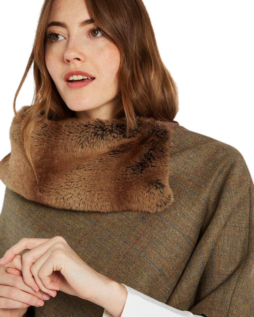 Dubarry Women's Silverfir Tweed Poncho - Waterproof & Warm Winter Cape for Outdoor Activities, Hiking & Casual Wear