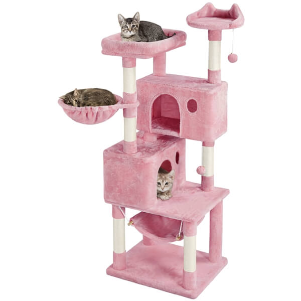 Yaheetech 64.5 Inch Multi-Level Cat Tree Tower with Scratching Posts & Perches - Sturdy Cat Condo for Large Cats, Perfect for Indoor Play & Climbing (Beige)