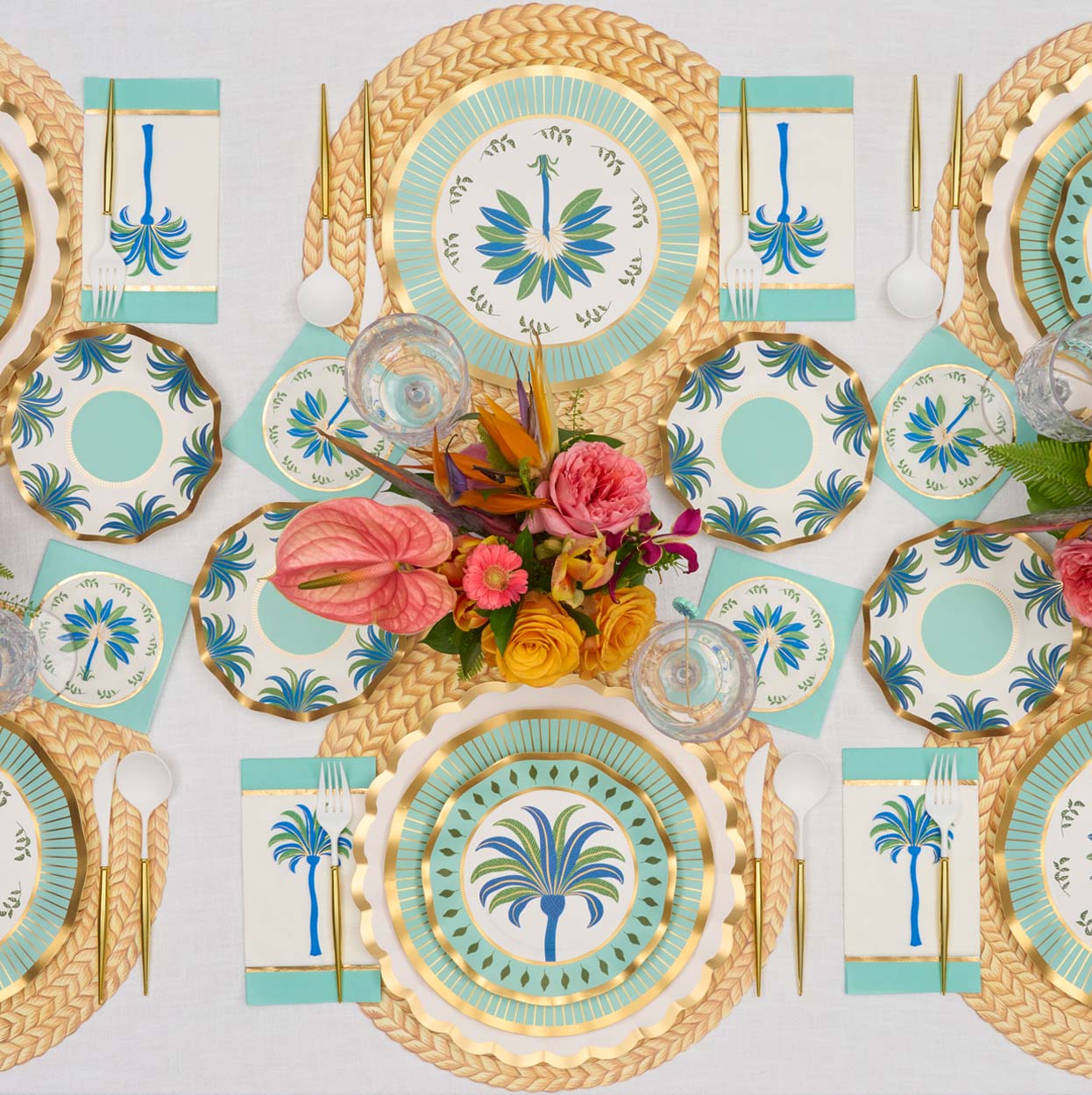 Preppy Palm Cocktail Napkins - Set of 20, Premium Absorbent Paper Napkins for Drinks, Parties, and Tropical Themed Events - Perfect for Summer BBQs, Beach Weddings, and Luau Decorations
