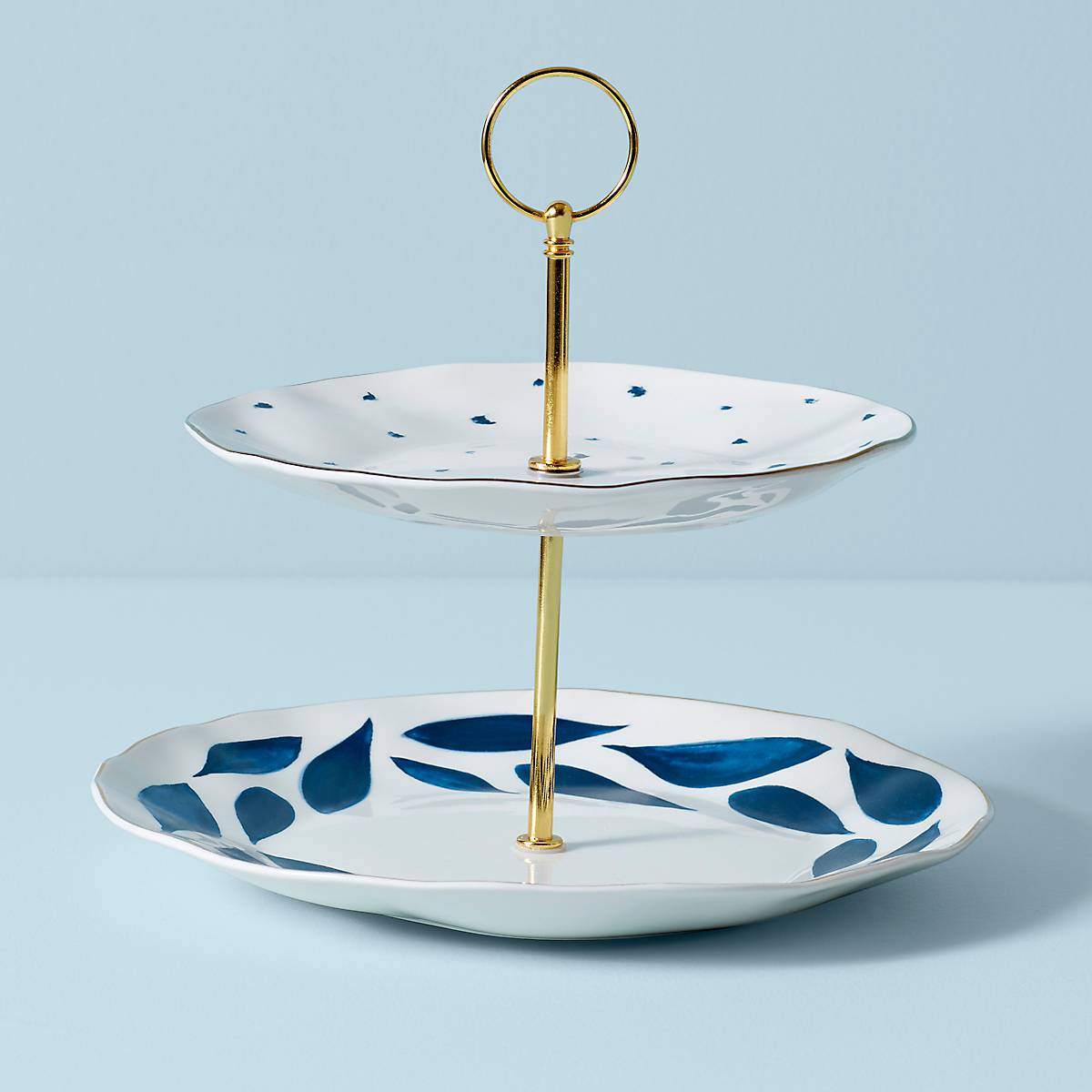 Blue Bay 2-Tier Serving Tray - Elegant Stainless Steel Appetizer Platter for Party, Buffet, and Afternoon Tea - Perfect for Entertaining Guests, Wedding Receptions, and Holiday Gatherings