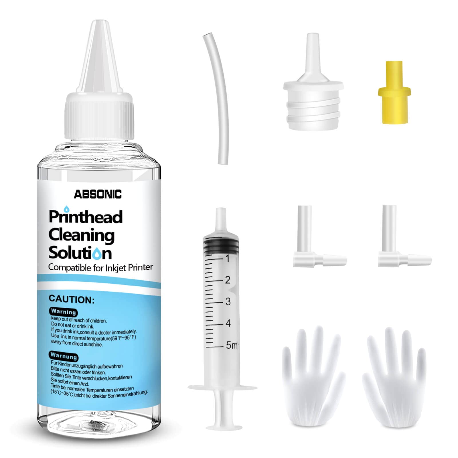 Epson HP Brother Canon DTF Printer Printhead Cleaning Kit 100mL - Nozzle Cleaner Solution for Inkjet Printers - Perfect for Home, Office & Commercial Printing Maintenance