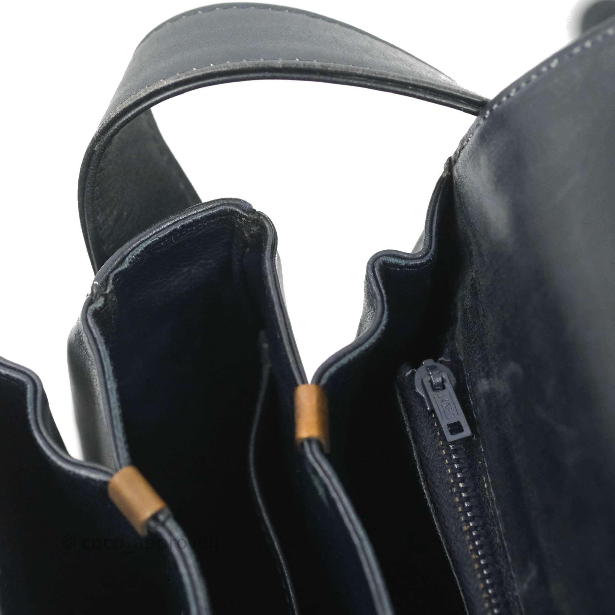 Celine Macadam Horse Carriage Bag in Navy with Gold Hardware - Luxury Designer Handbag for Women, Perfect for Work, Travel & Evening Events