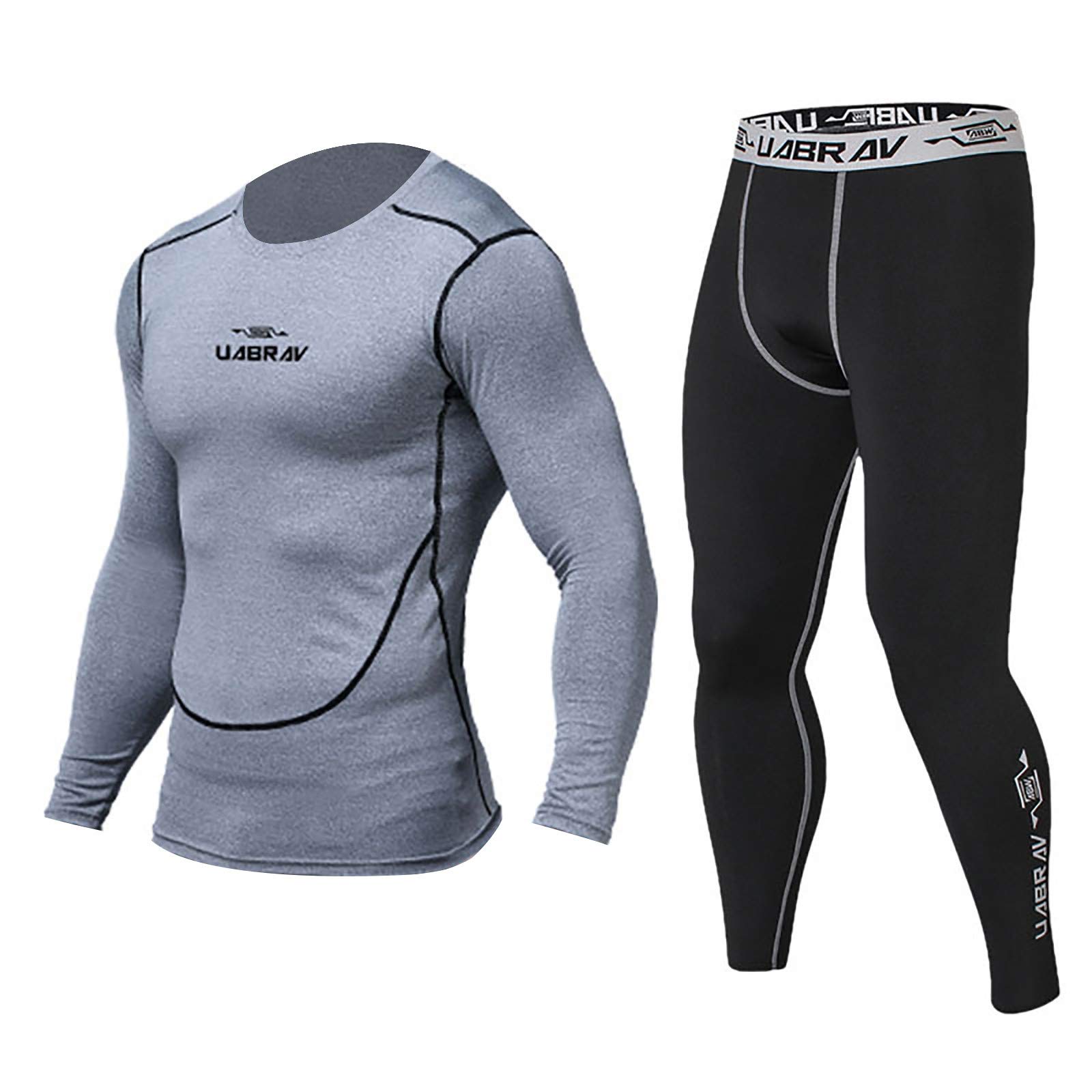 CHENQ Men's Quick Dry Fitness Long-Sleeve Tights & Leggings - Moisture Wicking Workout Pants for Running, Gym, Yoga & Training - Comfortable Athletic Compression Base Layer