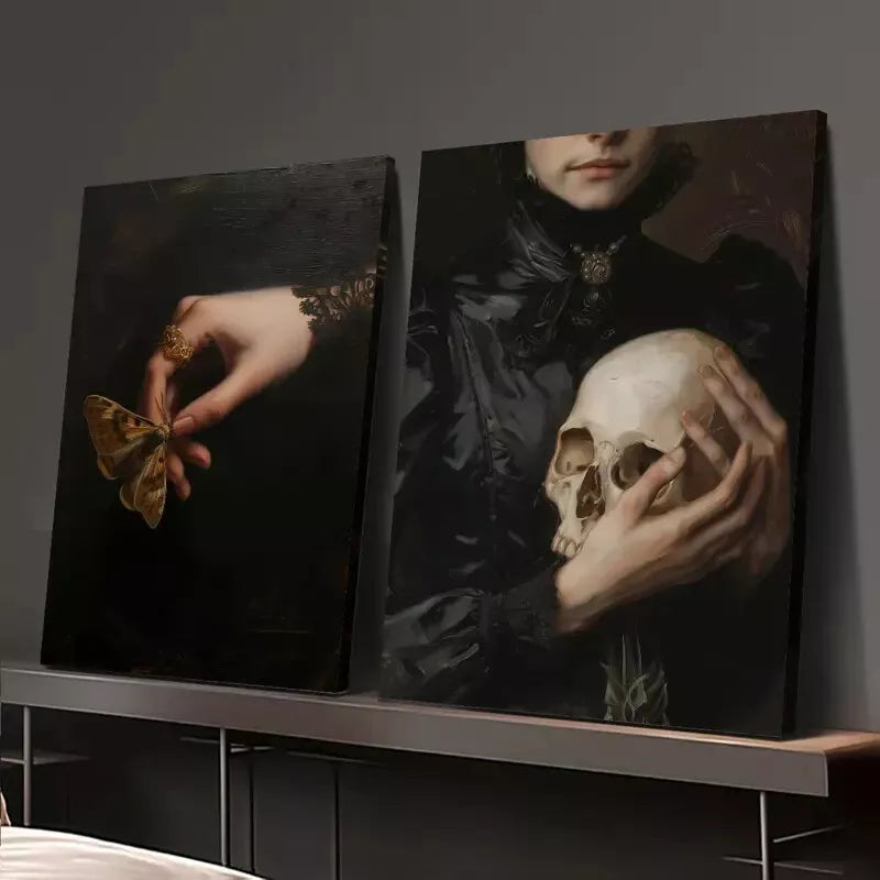 2-Piece Gothic Style Decorative Canvas Painting - 50x75cm Framed Wall Art, High-Quality Print, 100% Australian Made, Ready to Hang - Perfect for Living Room, Bedroom & Office Decor