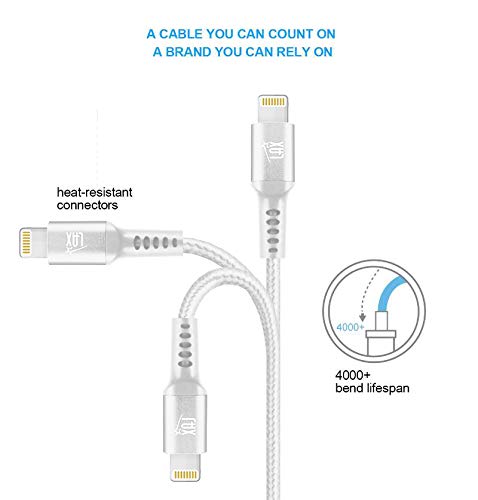 MFi Certified iPhone Charger Lightning Cable - Durable Braided USB Cord for iPhone 14/13/12/11/XS/XR/X/8/7, iPad & iPod - Fast Charging & Data Sync - Perfect for Home, Office & Travel Use