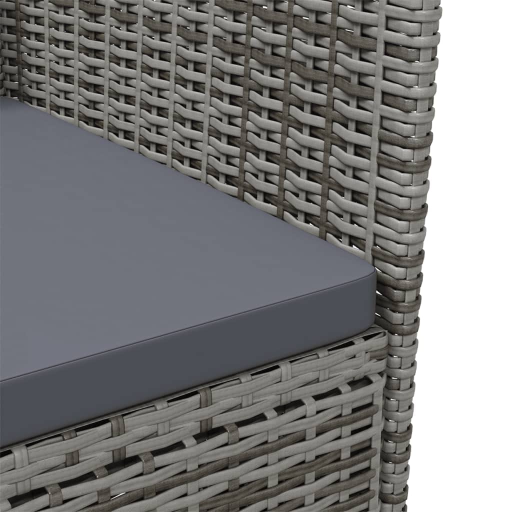 2-Piece Gray Poly Rattan Patio Chairs with Cushions - 24