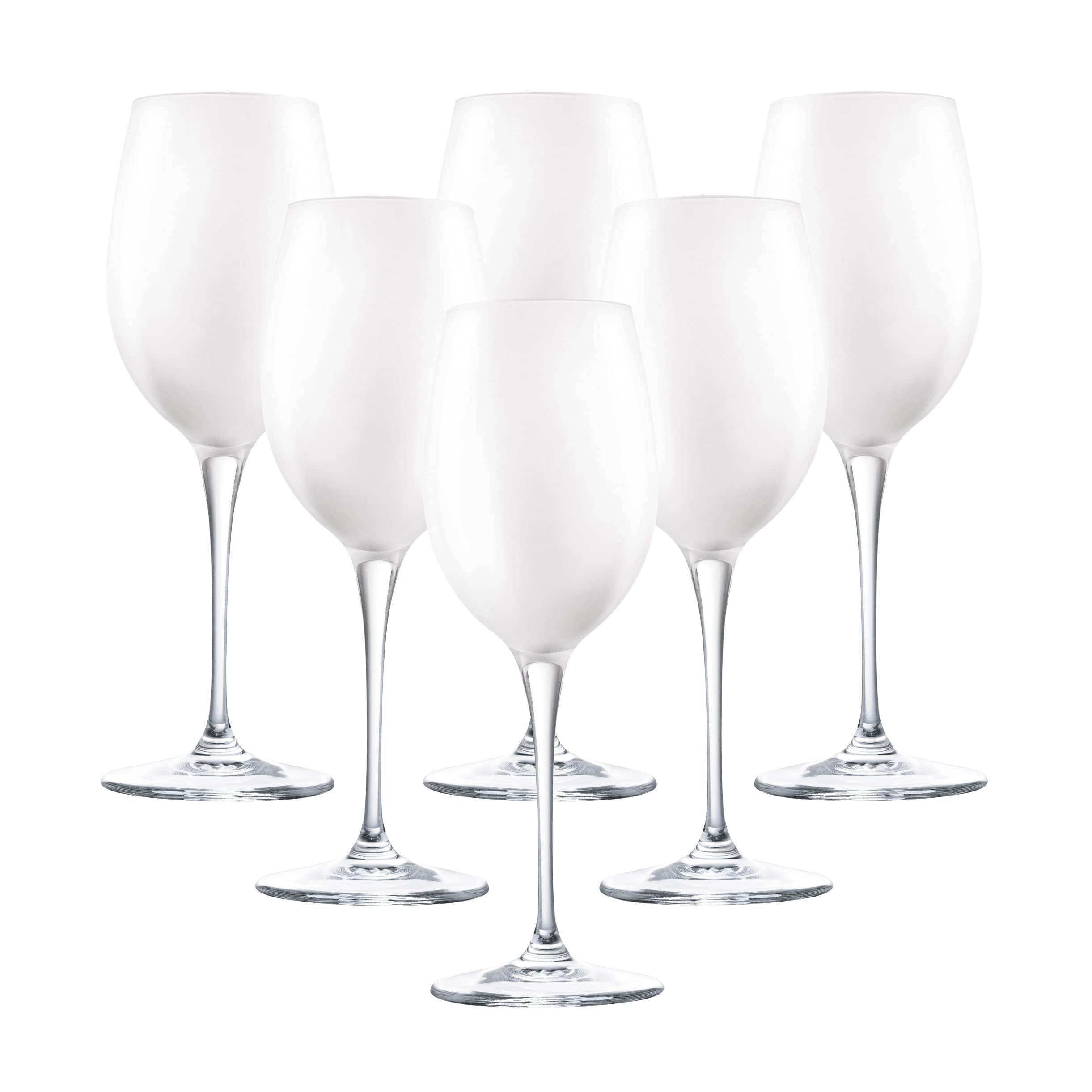 Premium Barski Crystal Goblet Set - 6 Elegant 14oz White Wine Glasses, Water Glasses & Stemware in Opal White - Handcrafted in Europe - Perfect for Fine Dining, Wedding Gifts & Home Entertaining