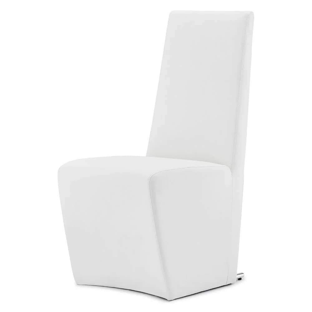 Zuri Furniture Boston High Back Modern Dining Chair - White | Elegant & Comfortable Dining Room Seating for Home, Restaurant & Office