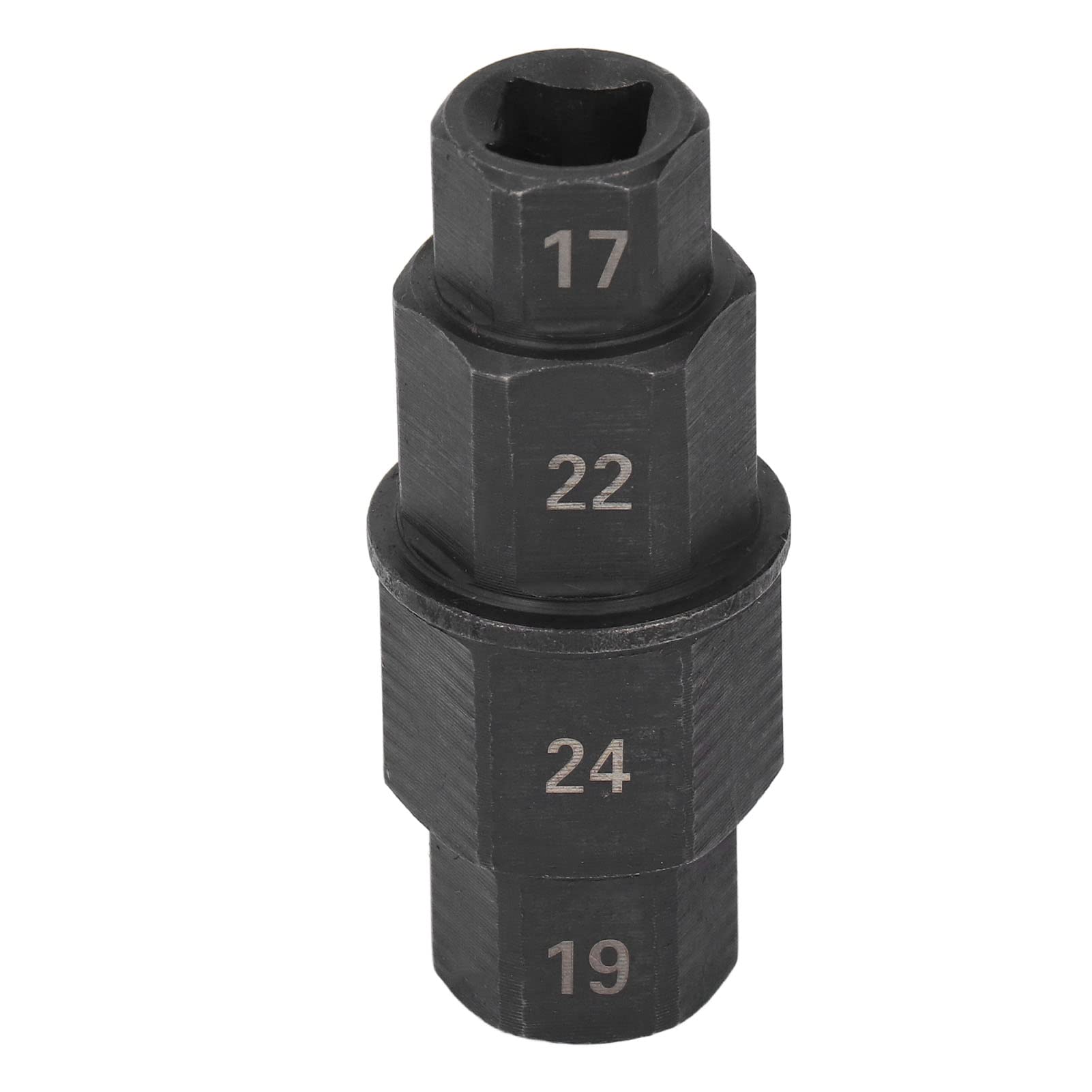 **Zunate 17mm 19mm 22mm 24mm Hex Axle Tool - Motorcycle Front Axle Wheel Socket Adapter - Heavy Duty Black Spindle Wrench for Bike Maintenance & Repair**    *(Perfect for Motorcycle Wheel Removal, Front Axle Adjustments, and DIY Bike Repairs at Home or Garage)*