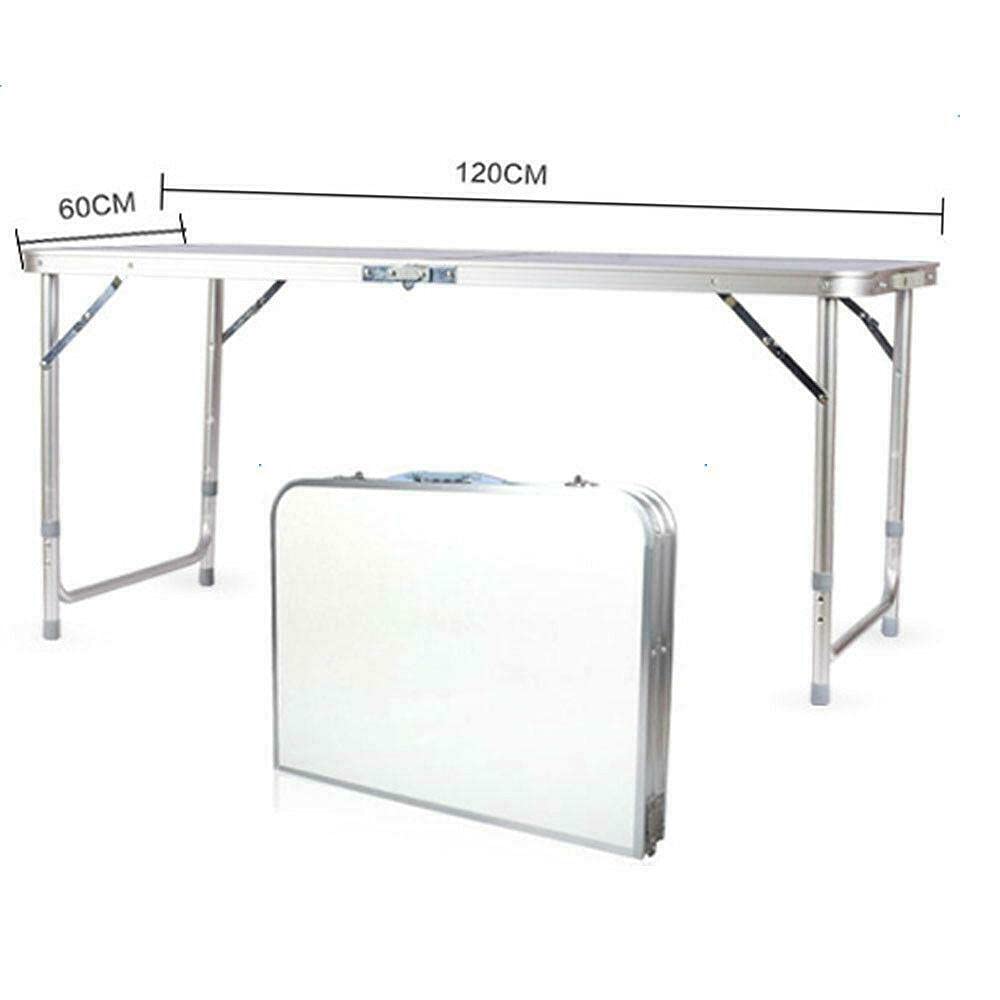 4FT Folding Aluminum Table - Portable Outdoor Camping Dining Table for Garden, BBQ, Party & Picnic | Lightweight Foldable Desk for Camping Gear, Patio Furniture & Kitchen Use