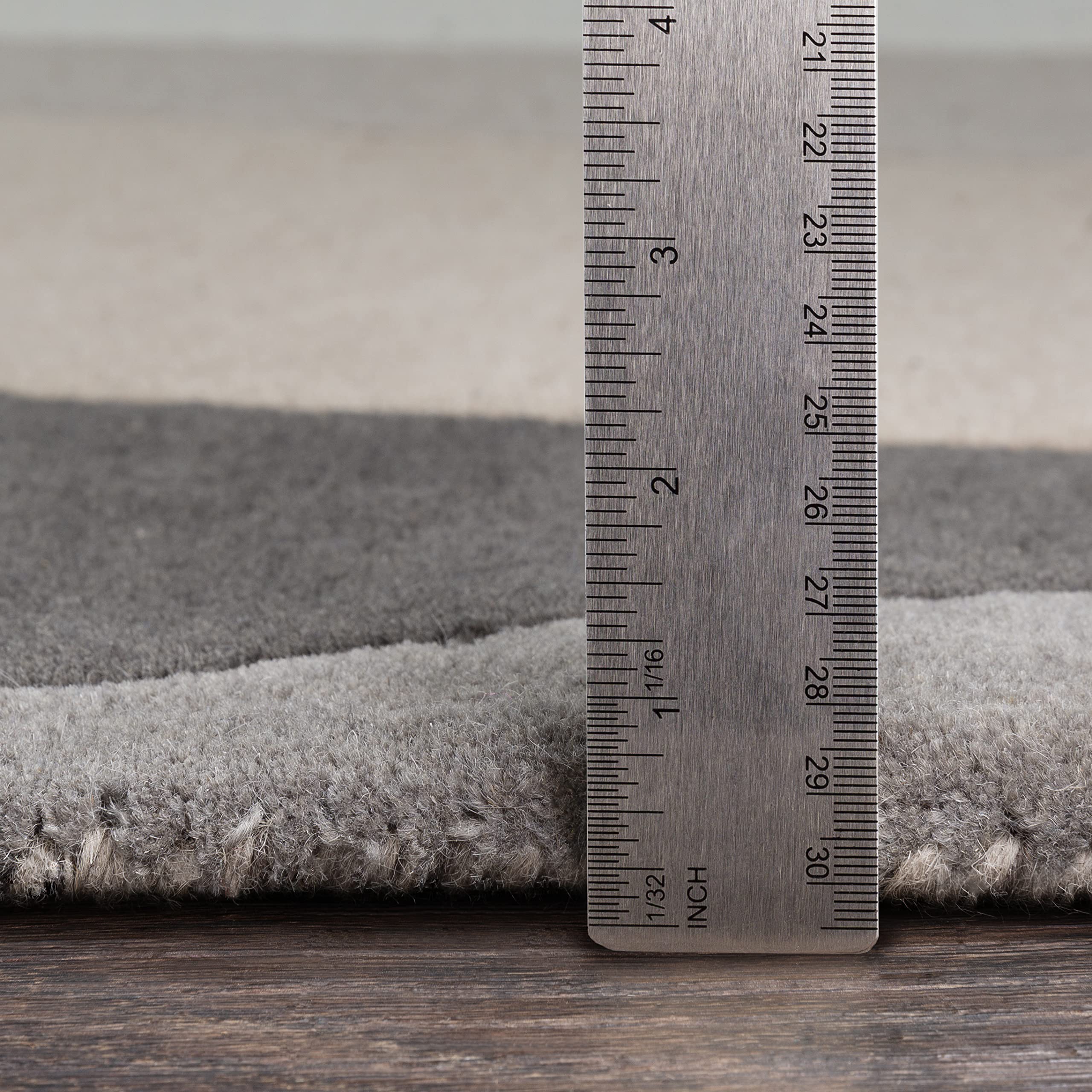 Premium 5x8 Modern Wool Area Rug - Soft Charcoal Grey & Brown Handmade Carpet for Living Room, Bedroom, Kitchen | Non-Slip & Durable Floor Mat for Home Decor, Office, Dining Area (5' x 8')