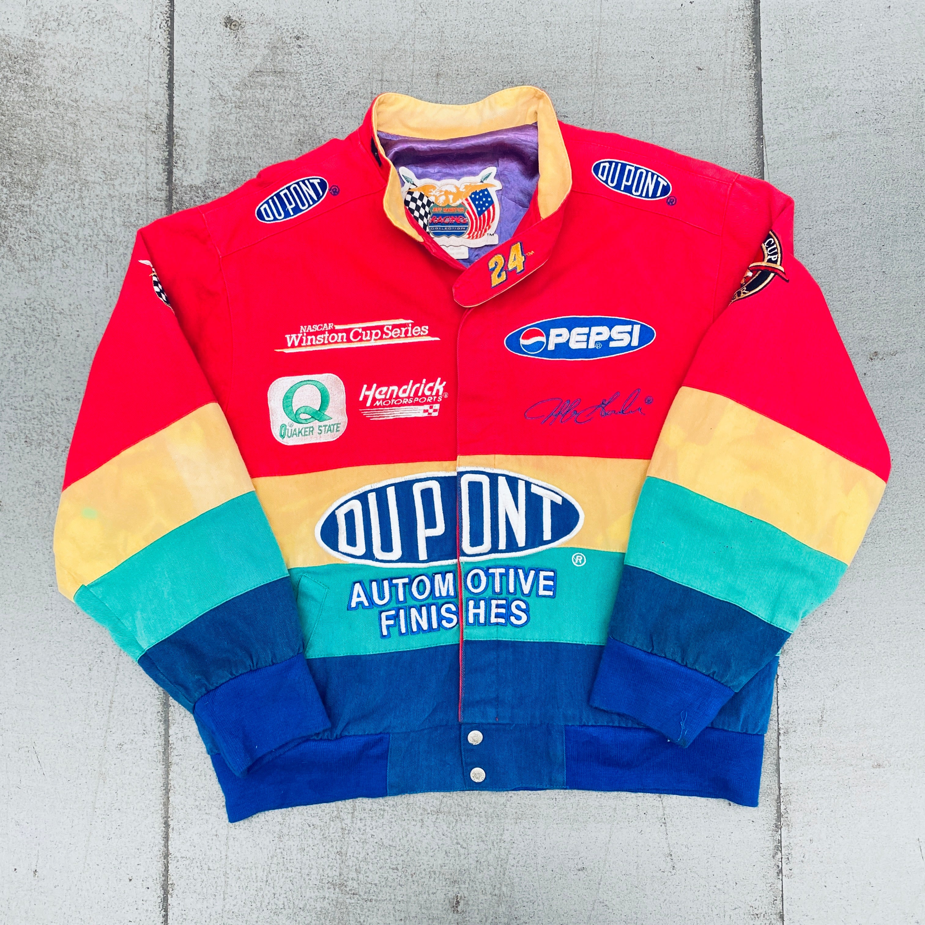 NASCAR Jeff Hamilton Rainbow Jacket - Men's Large Size - Official Licensed Merchandise for Racing Fans & Collectors | Perfect for Race Day, Gifts & NASCAR Events