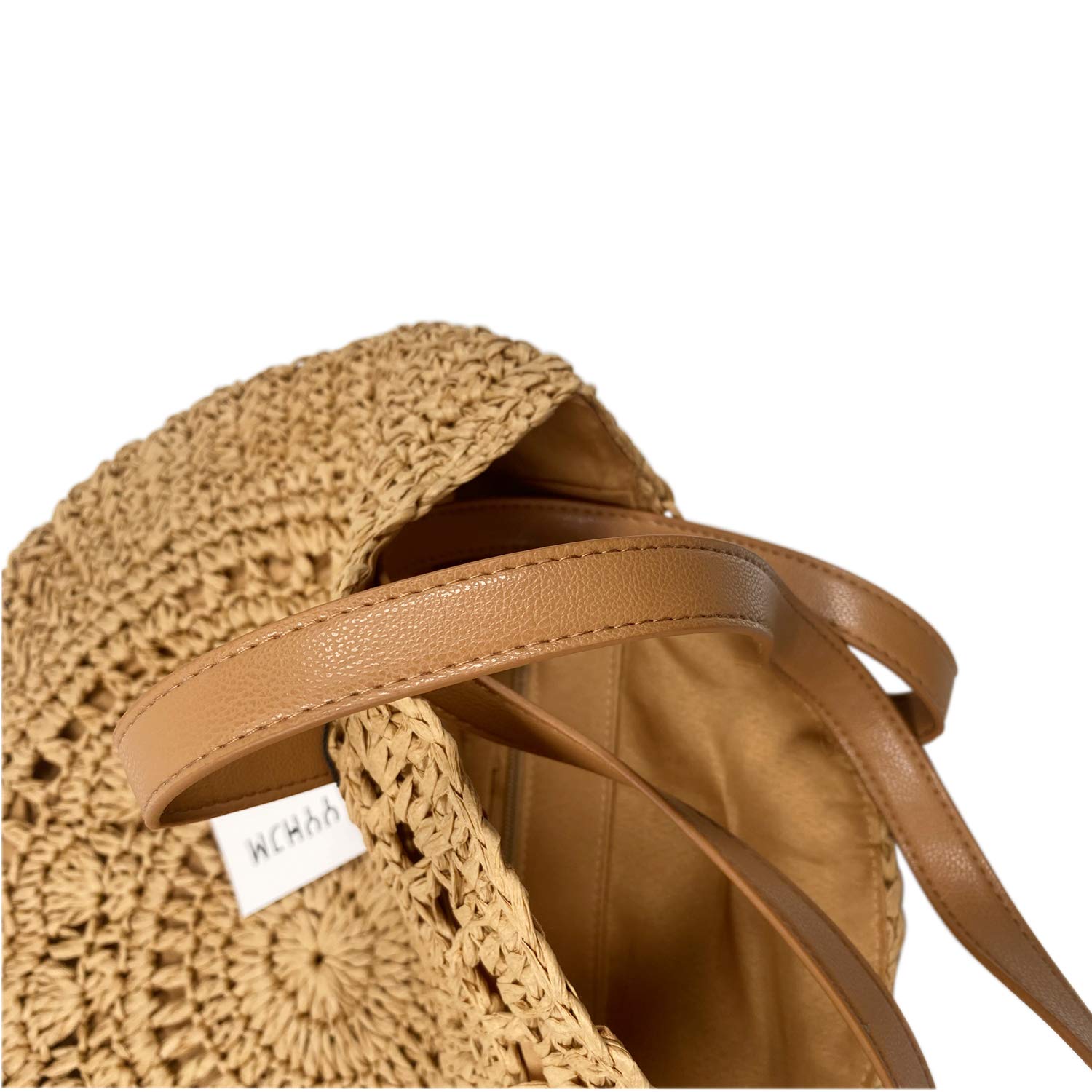 Women's Large Round Straw Beach Bag - Summer Woven Shoulder Tote Handbag for Vacation, Travel, and Shopping | Perfect for Beach Outings, Picnics, and Daily Use