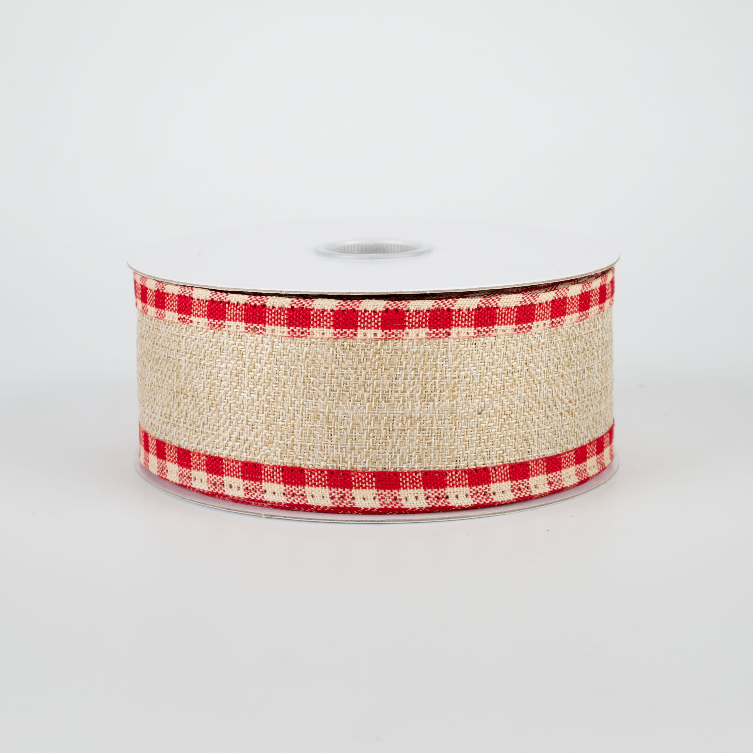 1.5 Inch Red Gingham Check Edge Ribbon - Natural Cotton Fabric Trim (10 Yards) for Gift Wrapping, DIY Crafts, Hair Bows, and Home Decor