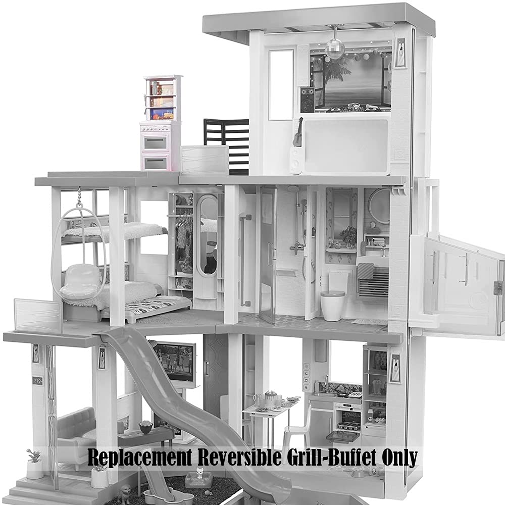 Barbie Dreamhouse Replacement Parts - GRG93 Reversible Grill Buffet for Barbie Dolls | Perfect for Playtime, Parties & Dollhouse Accessories