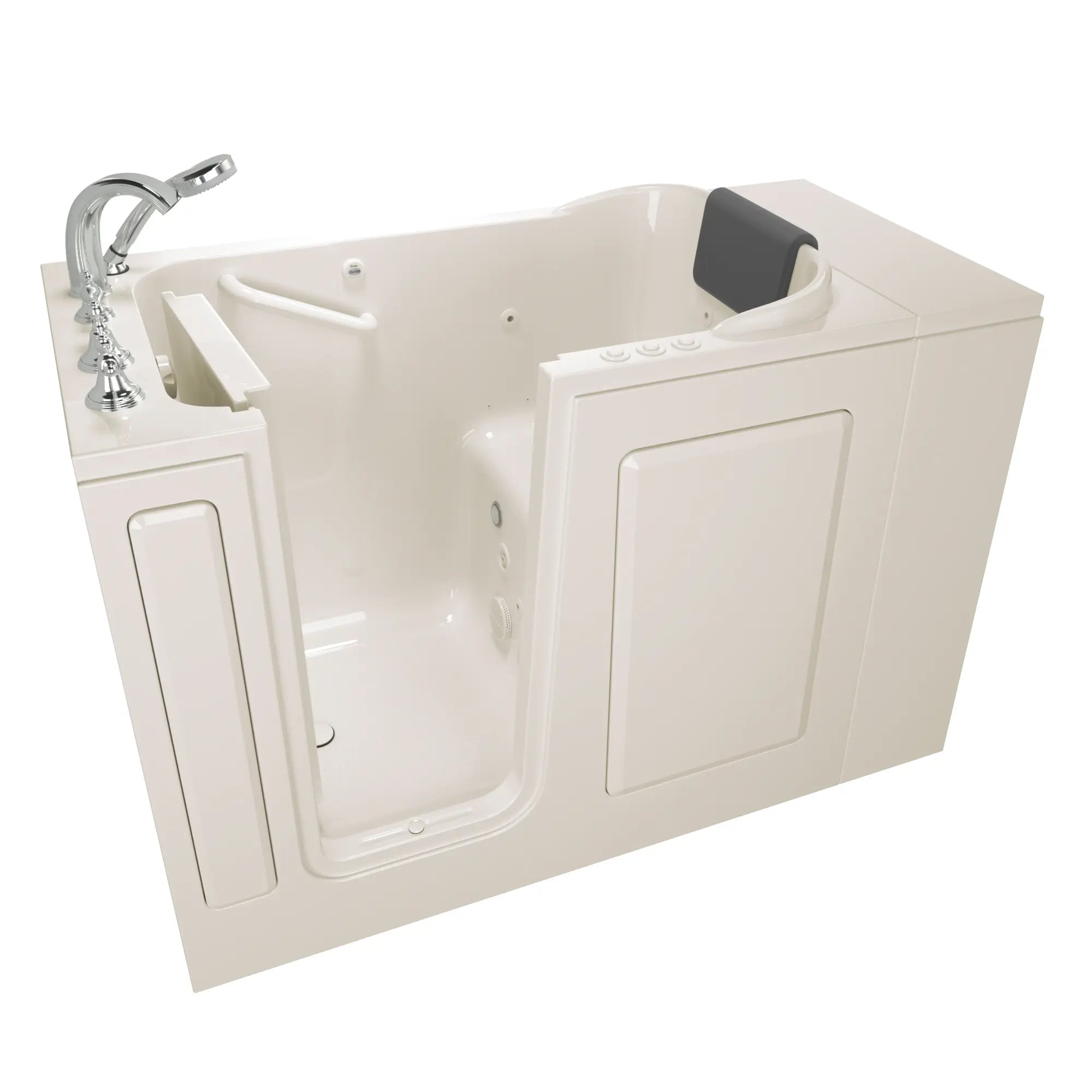 Premium 28x48 Inch Walk-In Bathtub with Air Spa & Whirlpool Systems - Left Hand Drain & Faucet - Gelcoat Finish for Elderly & Mobility Support - Ideal for Home Bathroom Safety & Relaxation Therapy