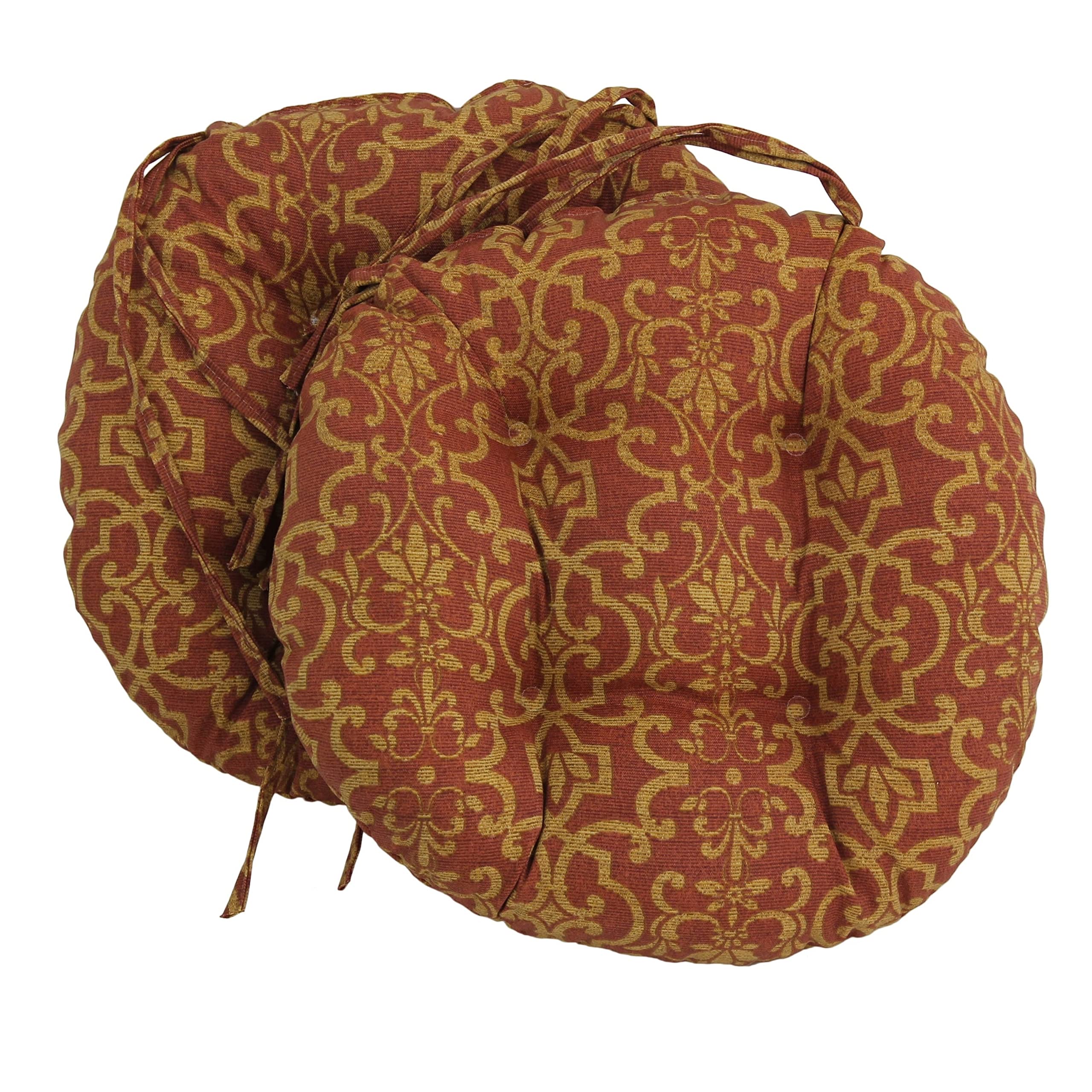 Blazing Needles 16-Inch Round Outdoor Chair Cushion Set of 2 - Waterproof, UV Resistant Patio Furniture Cushions (16