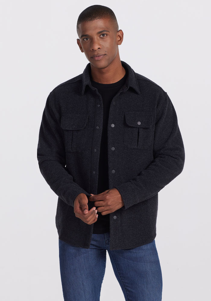 Wilder Shirt Jacket in Carbon Black - Stylish Lightweight Outerwear for Men | Perfect for Casual Outings, Hiking & Outdoor Adventures