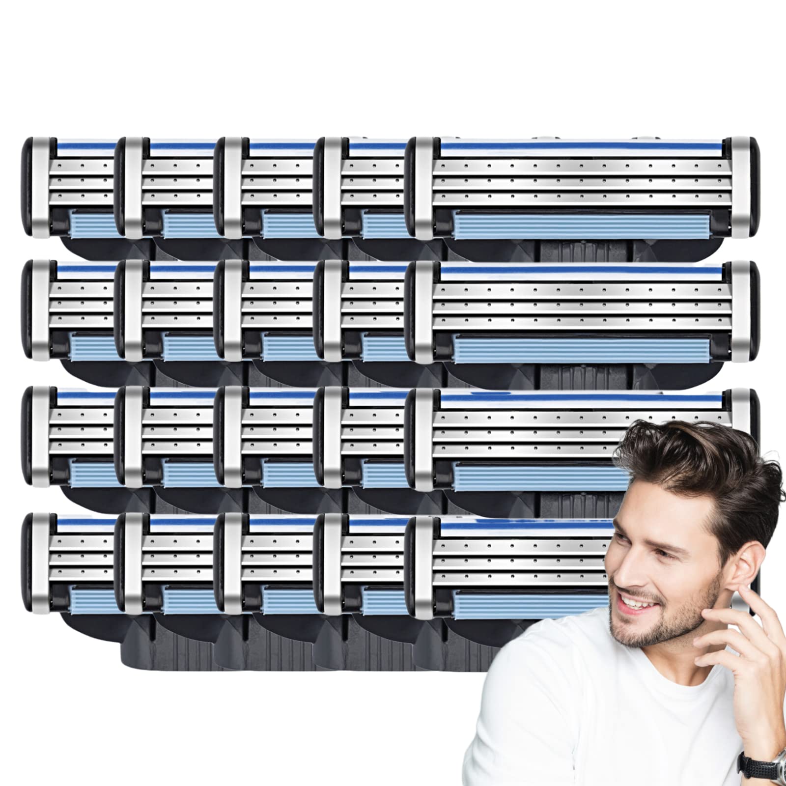 Premium 12-Count Men's Razor Blade Refills - Ultra Sharp 3-Blade Cartridges for Smooth Shaving with Dual Lubrication Strip | Perfect for Travel, Daily Grooming & Sensitive Skin Care