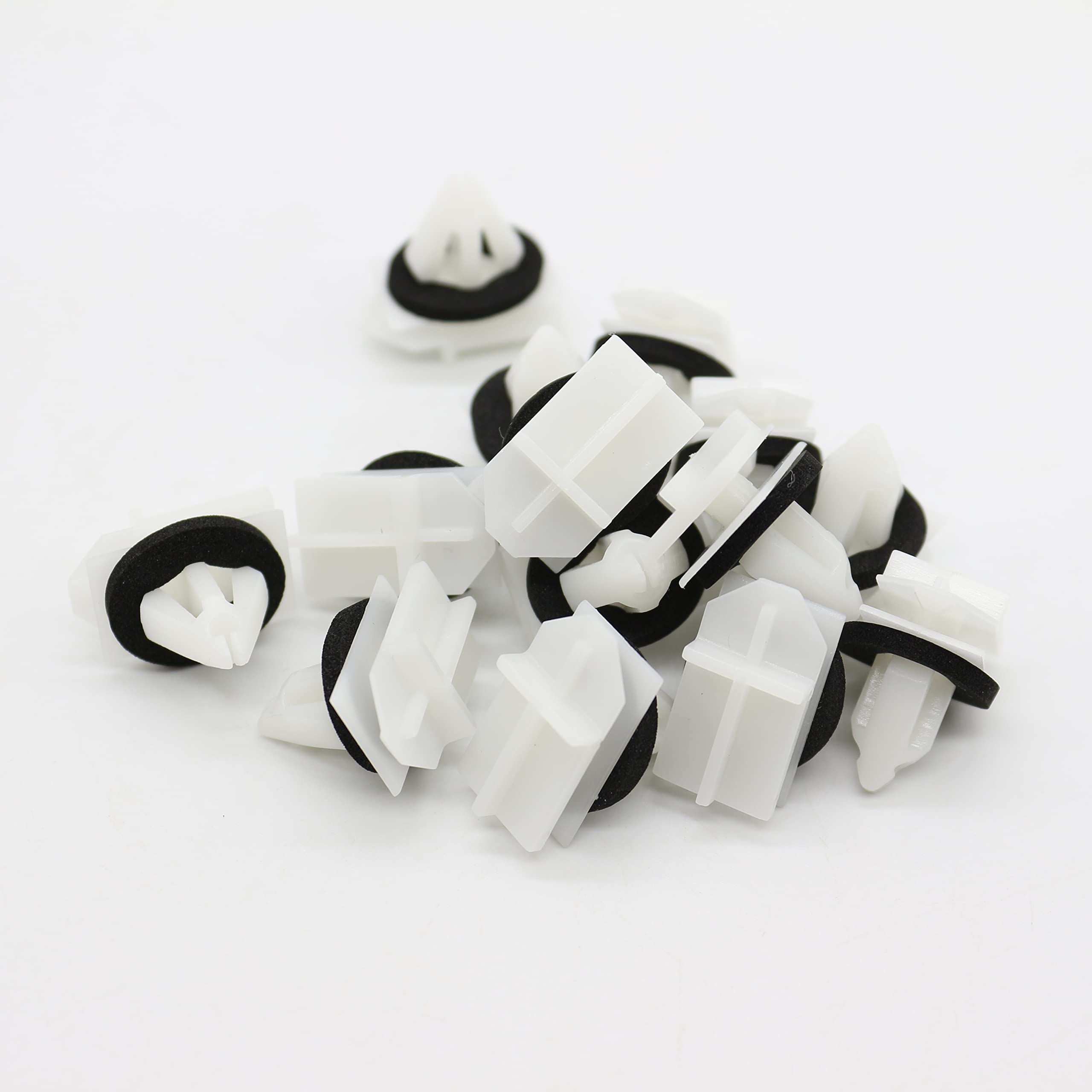 10 Pcs White Nylon Moulding Retainer Clips with Sealer for GM 11518988 - Perfect for Chevy Fender, Spoiler & Roof Rack Installation & Repair