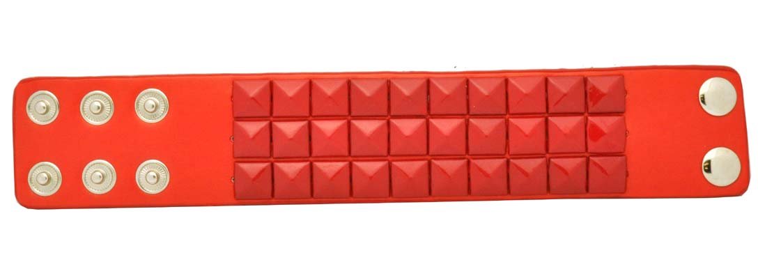 Rock Star Red Leather Bracelet with Studs - Punk Fashion Accessory for Concerts, Parties & Everyday Wear