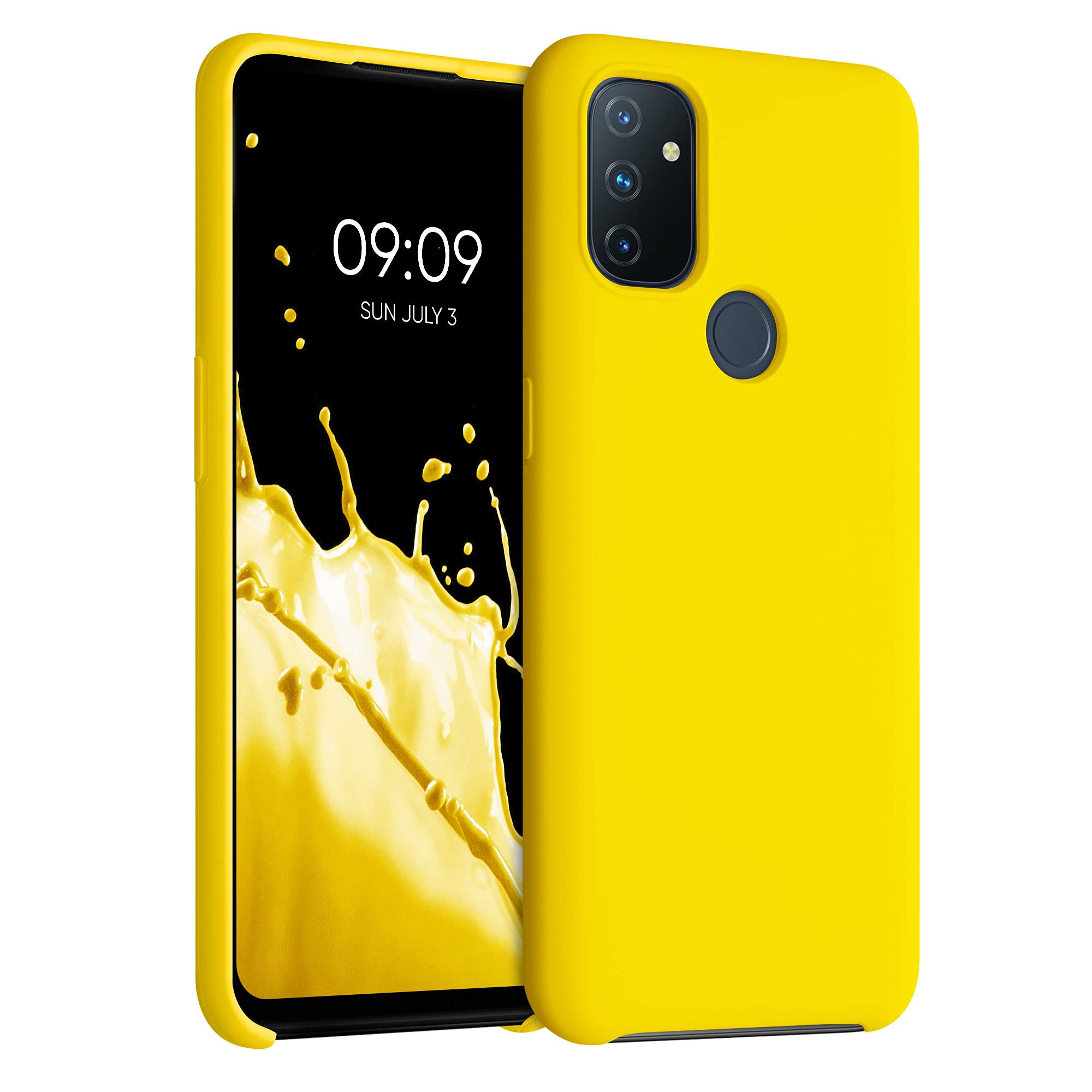 kwmobile TPU Silicone Phone Case for OnePlus Nord N100 - Soft Protective Cover in Radiant Yellow | Shockproof Slim Fit Case for Everyday Use & Outdoor Activities