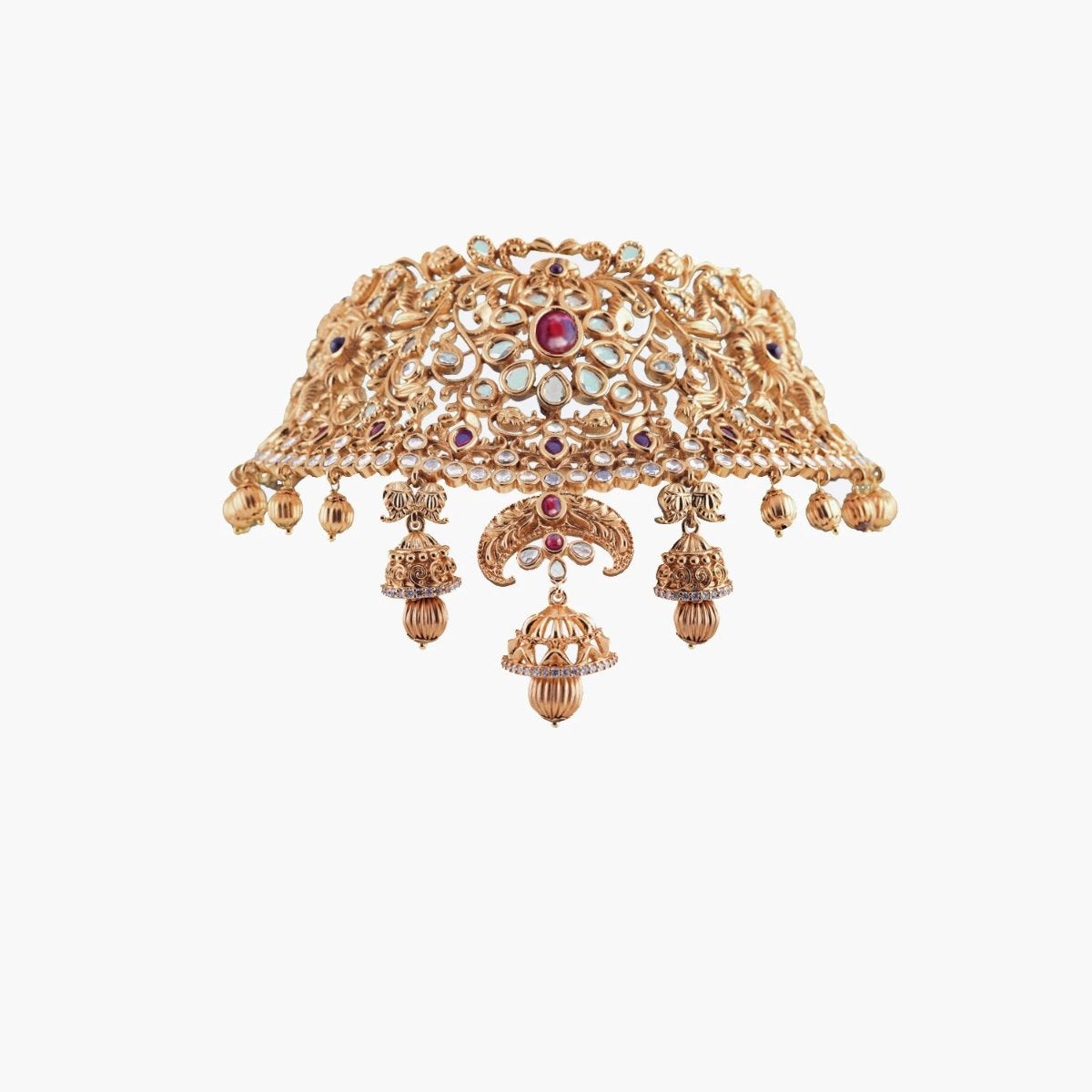 Bhumi Vintage Bridal Jewelry Set - Elegant Antique Necklace & Earrings for Weddings, Anniversaries & Special Occasions