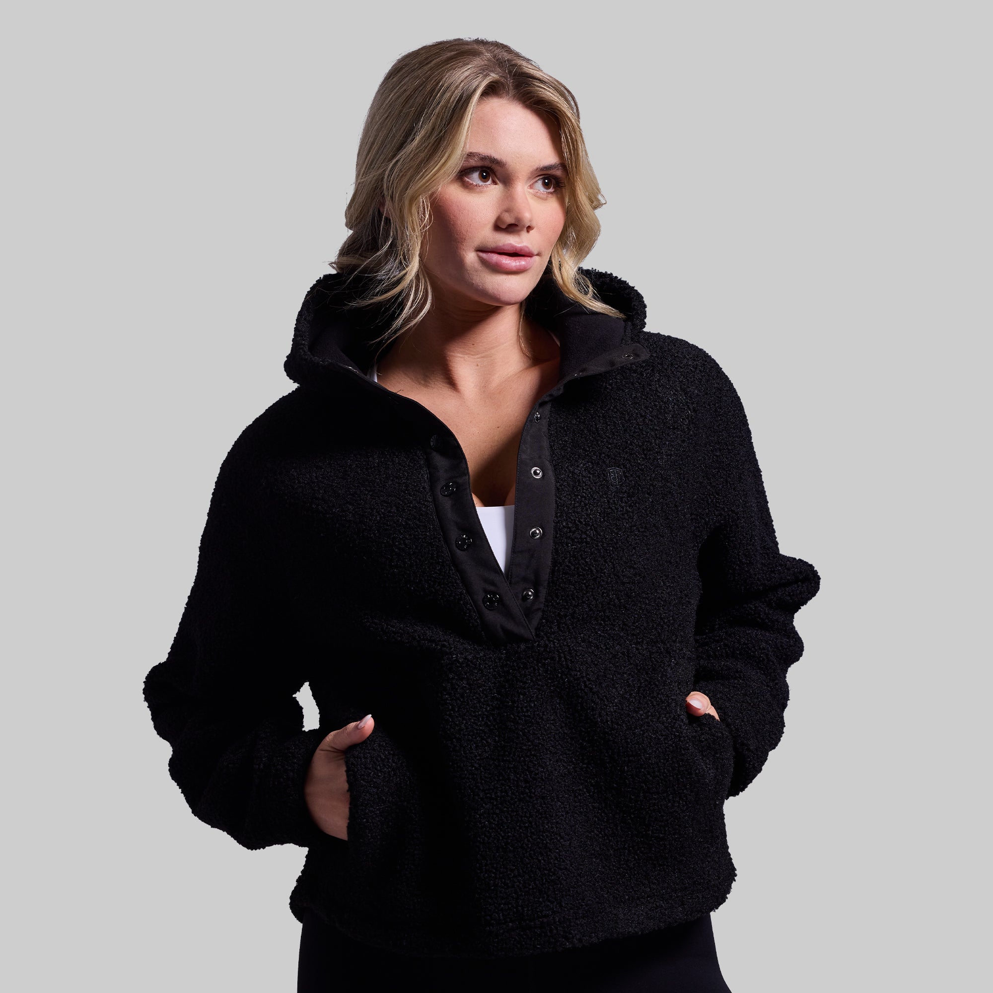 Men's Day Hike Fleece Pullover Jacket - Warm & Lightweight Outdoor Fleece for Hiking, Camping & Travel - Black