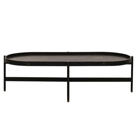 Harwood Oval Coffee Table Black - Modern Living Room Furniture for Home Decor & Stylish Interior Design