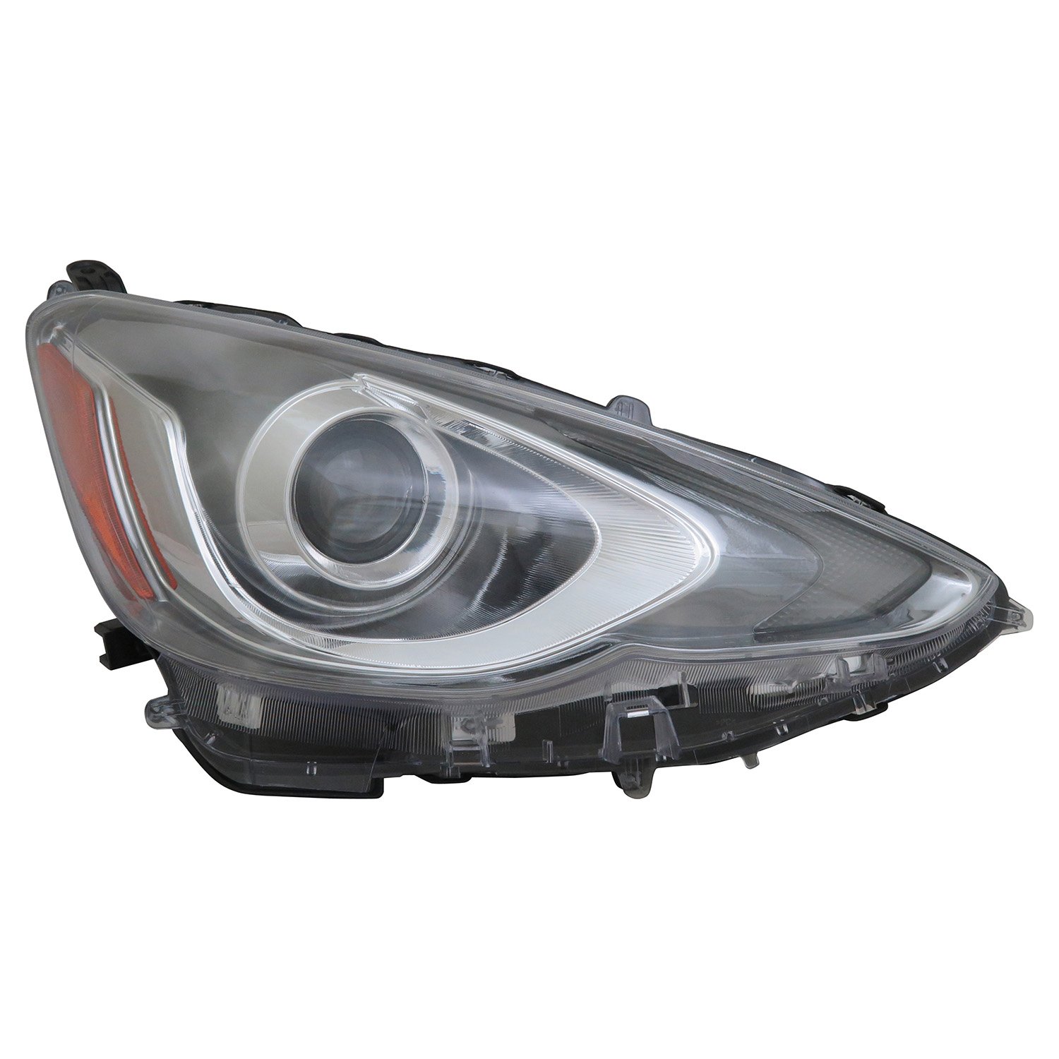 TYC Right Headlight Assembly Compatible with 2015-2017 Toyota Prius C - Replacement Headlamp for Improved Night Driving Safety