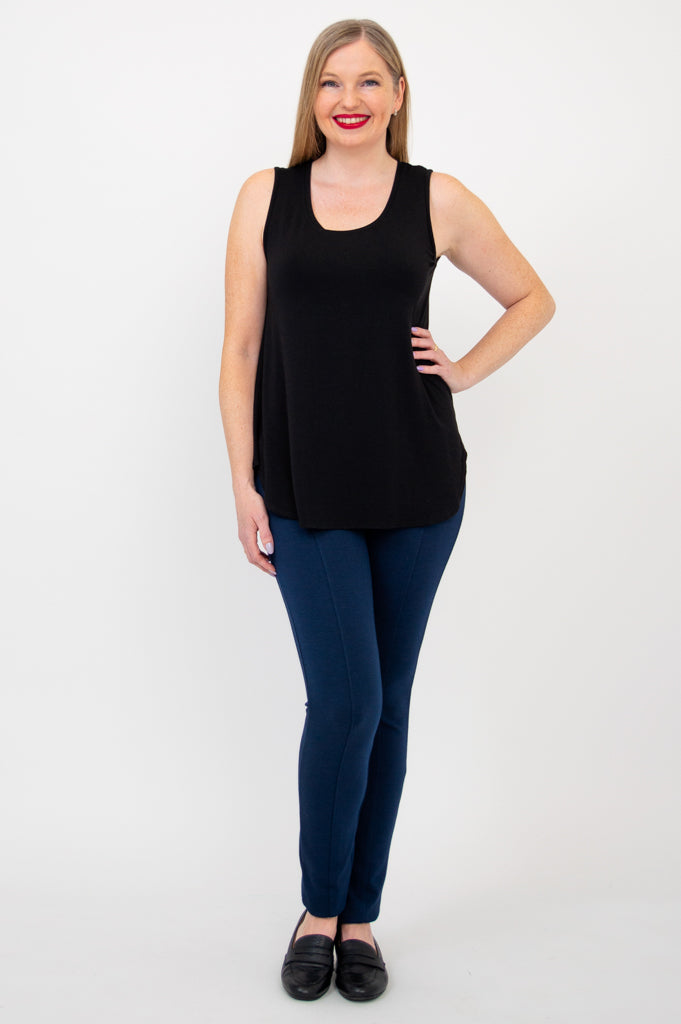 Stylish Black Bamboo Jazz Tank Top - Breathable & Comfortable Women's Casual Wear for Yoga, Gym, and Summer Outfits