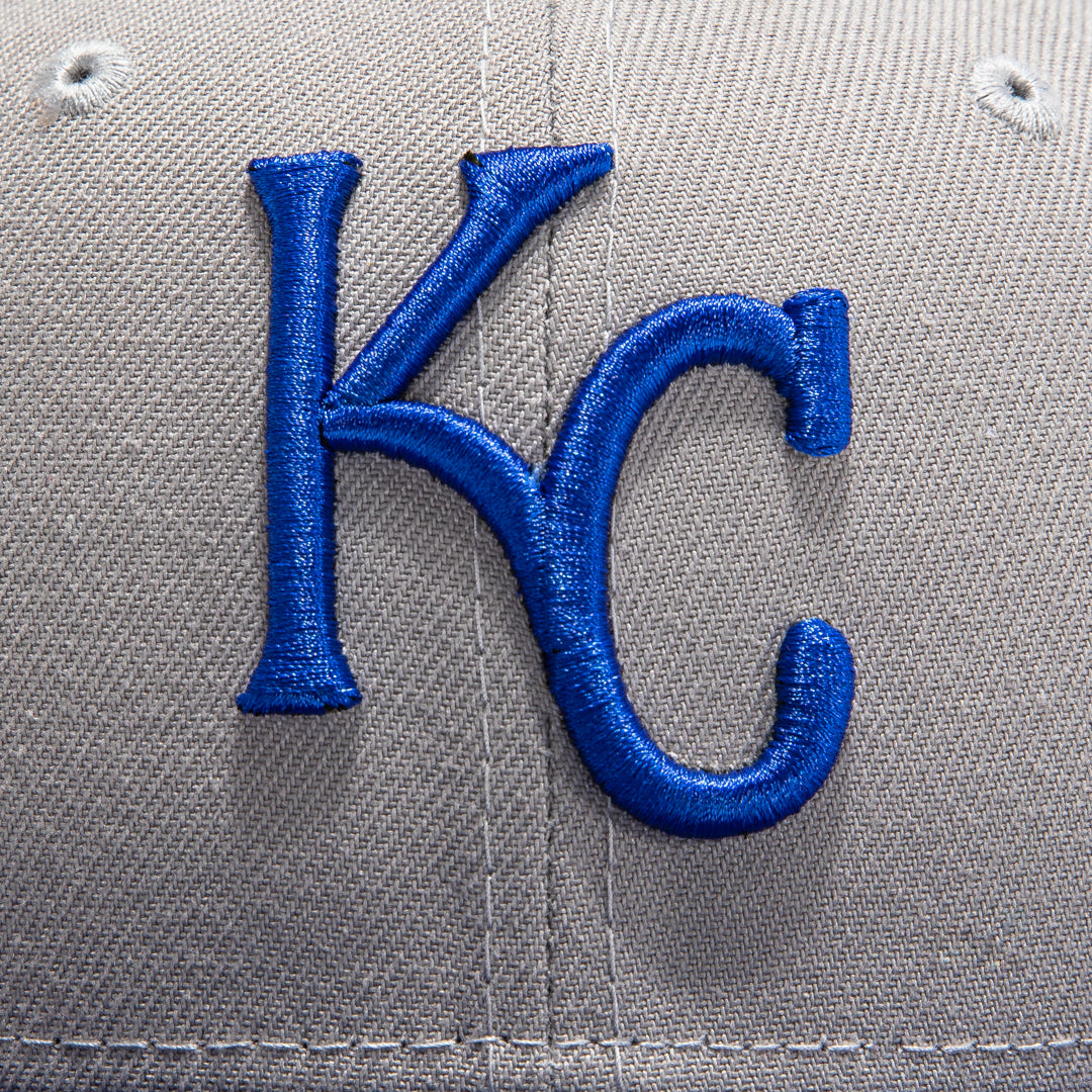 New Era 59Fifty Retro On Field Kansas City Royals Baseball Cap - Gray & Royal Blue Adjustable Snapback Hat for Men & Women | MLB Fan Gear, Sports Outdoors, Casual Streetwear Fashion