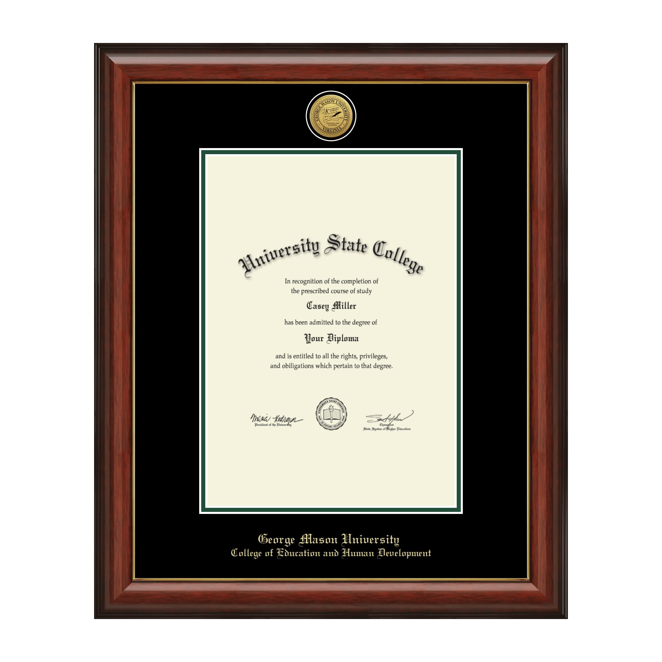 George Mason University Diploma Frame 10x14 Inches - Bachelor's, Master's, PhD Degree Display - Gold Engraved Medallion College Graduation Frame - Perfect for Office, Study Room or Home Decor