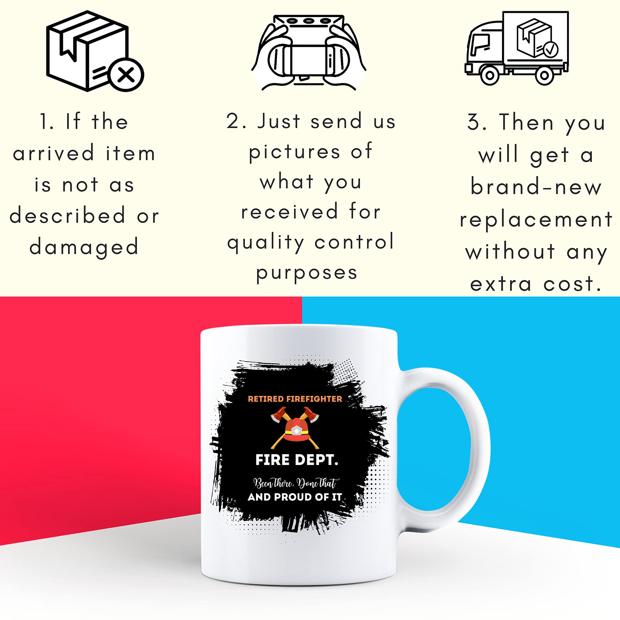 Heroic Retired Firefighter T-Shirt & 11Oz Fireman Mug Gift Set - Perfect for Firefighter Appreciation, Retirement Gifts & First Responder Support